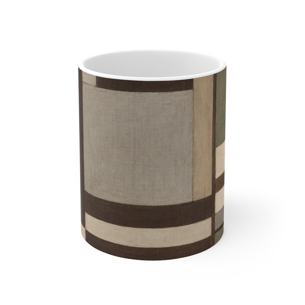 Umber Grid Ceramic Mug