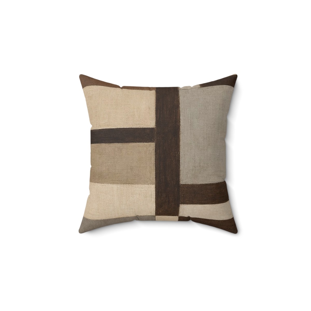 Umber Grid Square Pillow