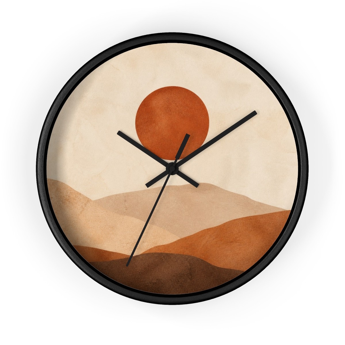 Terracotta Moon Wall Clock