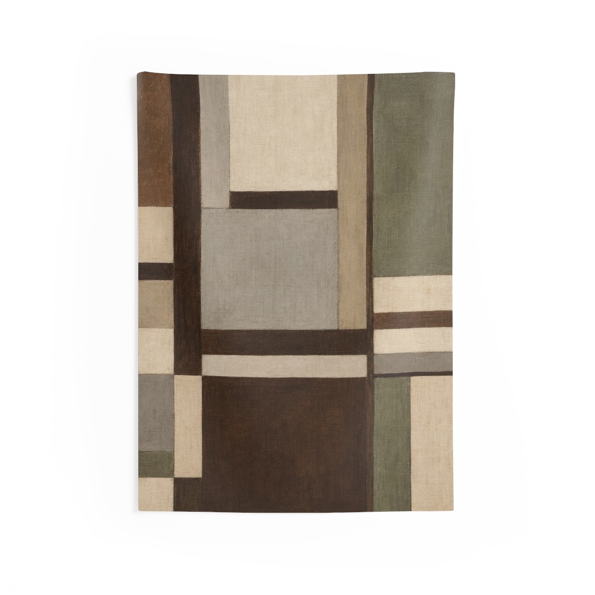 Umber Grid Indoor Wall Tapestry