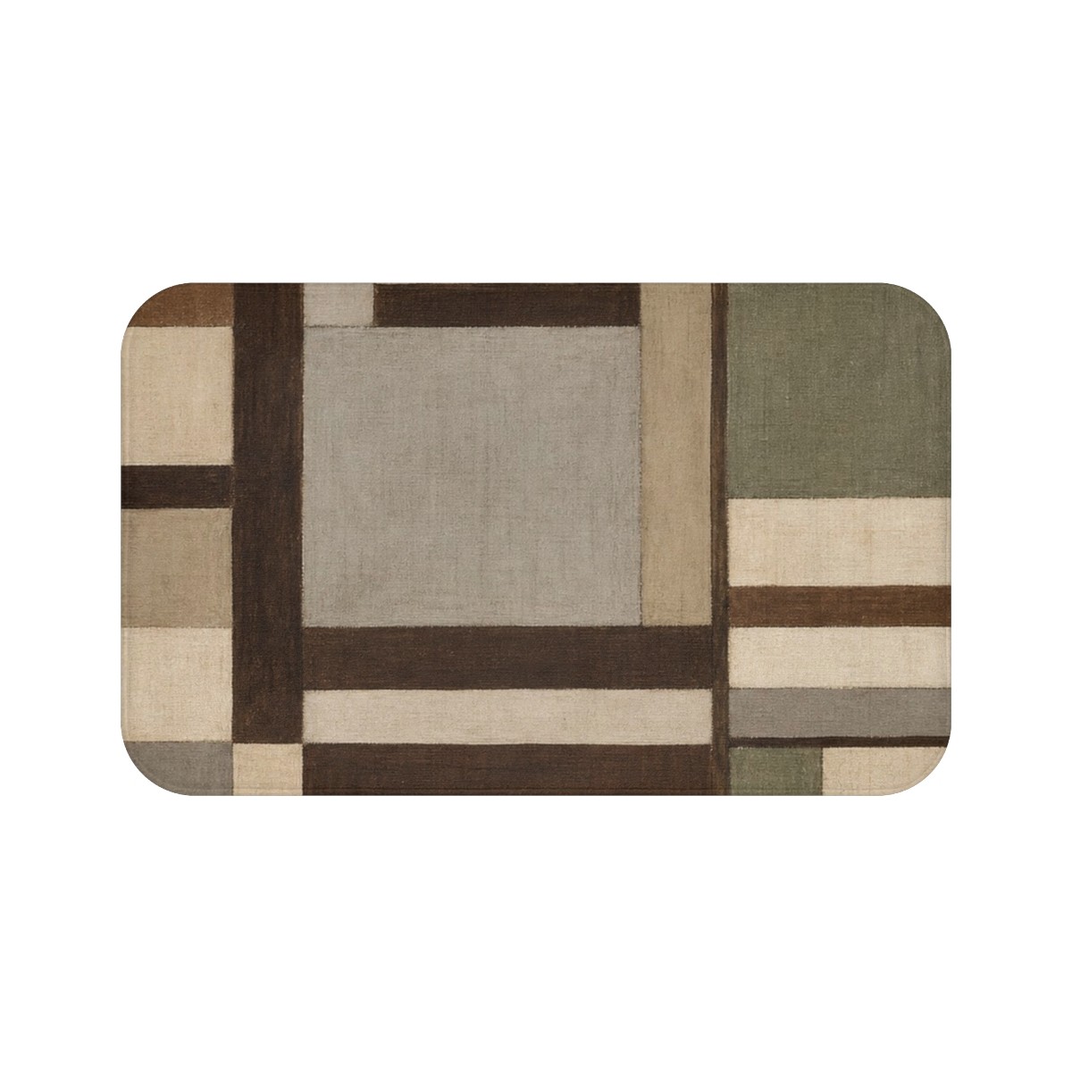 Umber Grid Bath Mat