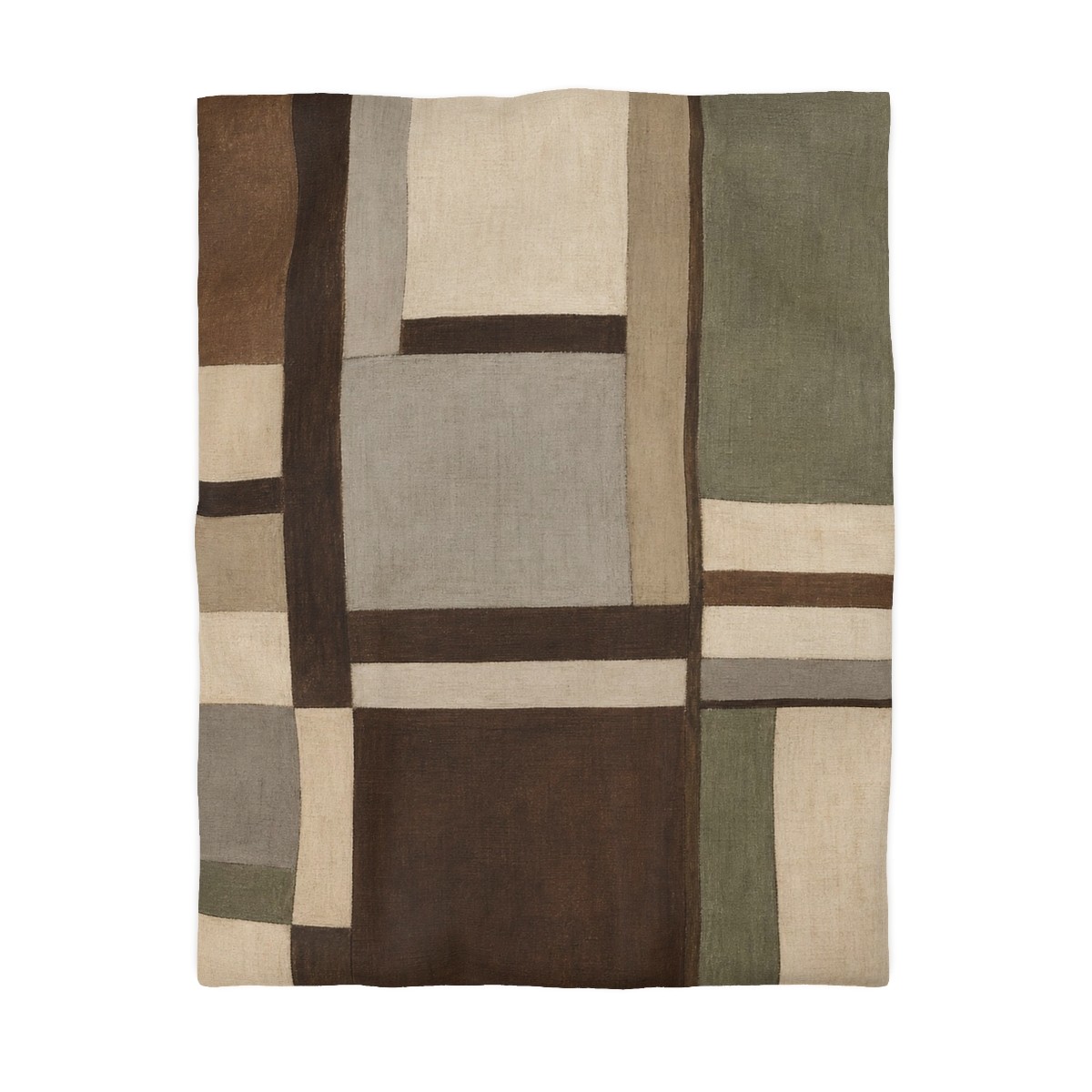 Umber Grid Microfiber Duvet Cover