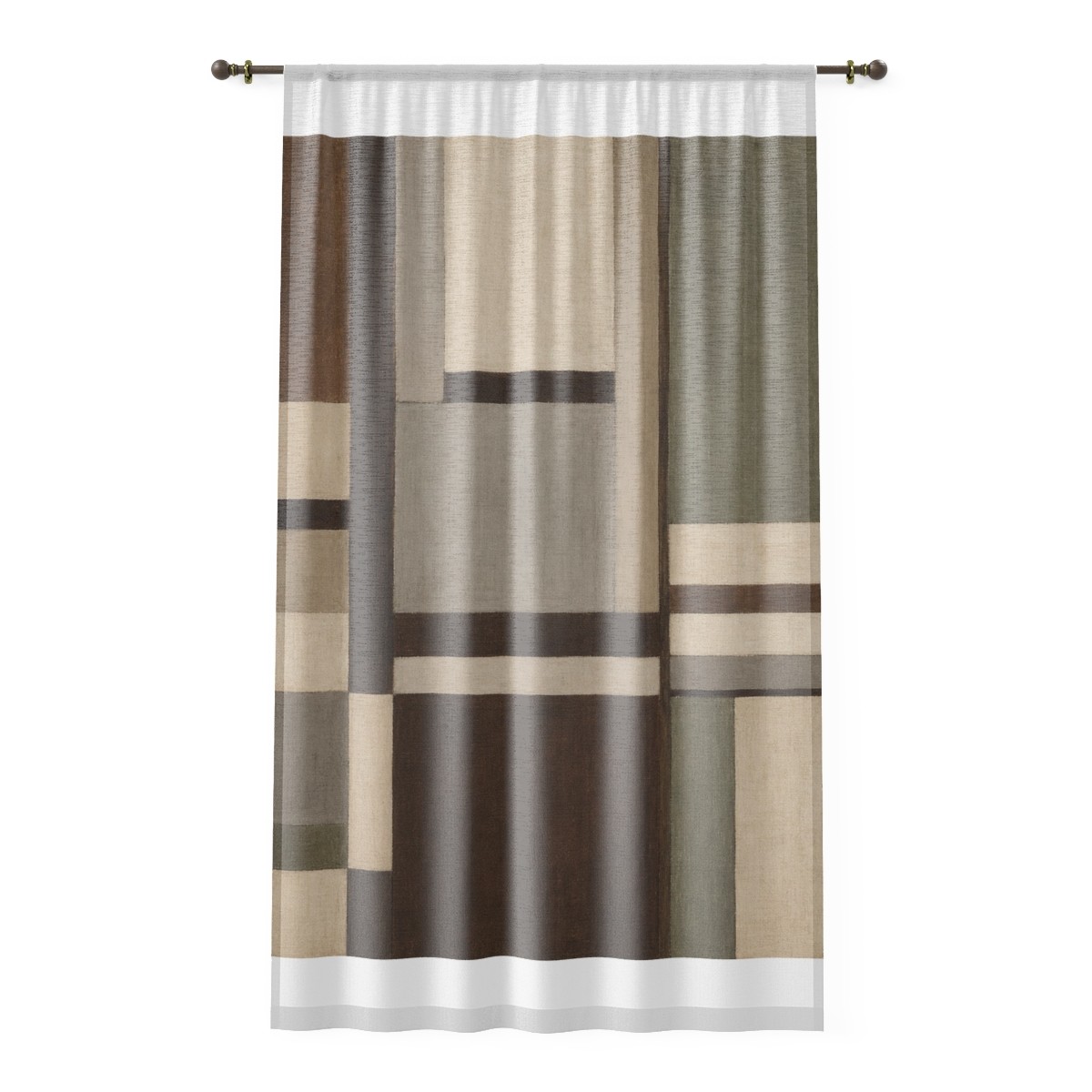 Umber Grid Window Curtain