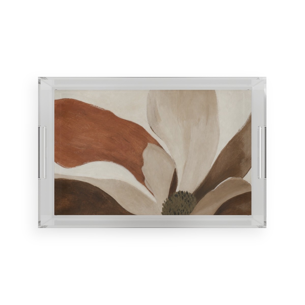 Walnut Bloom Acrylic Serving Tray