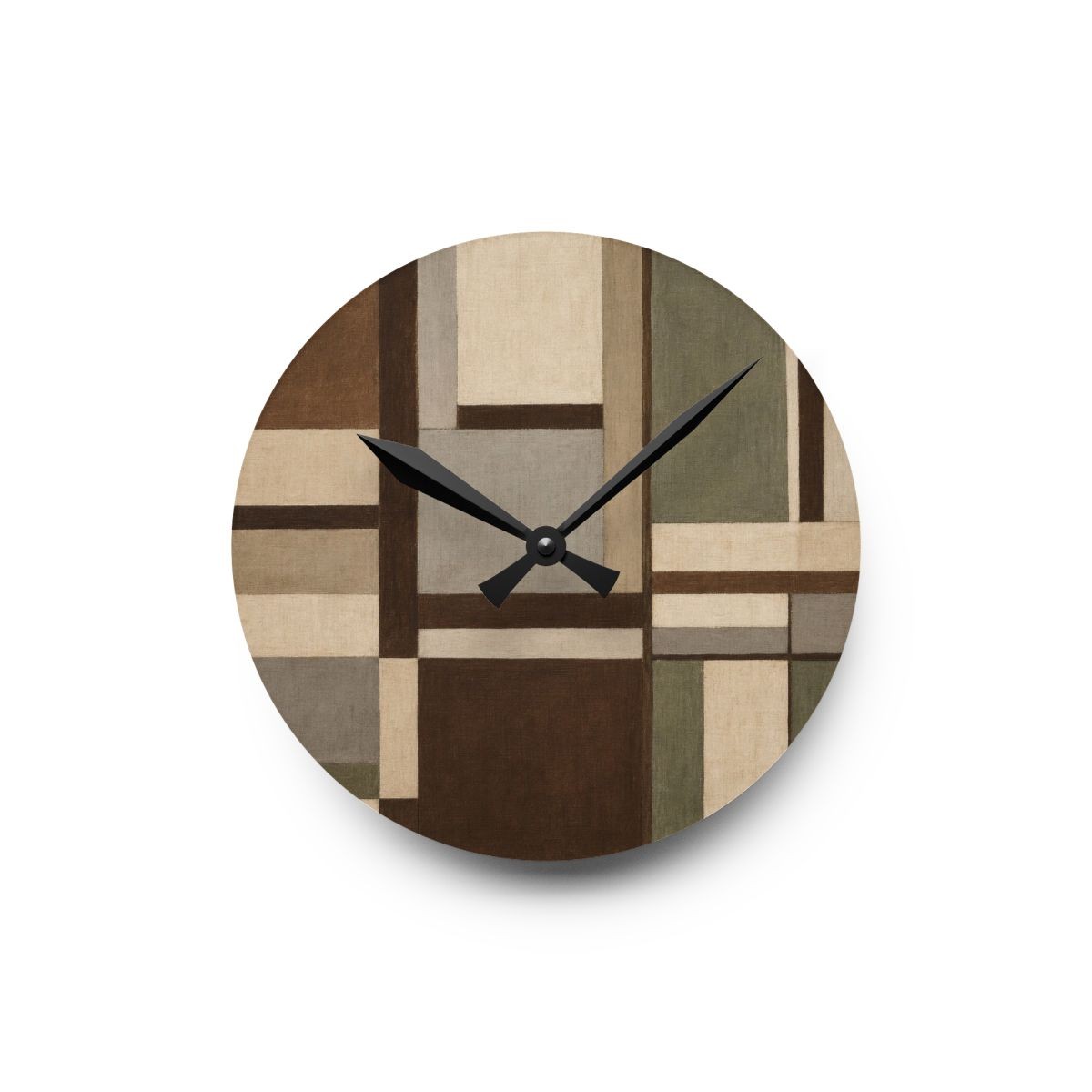Umber Grid Acrylic Wall Clock