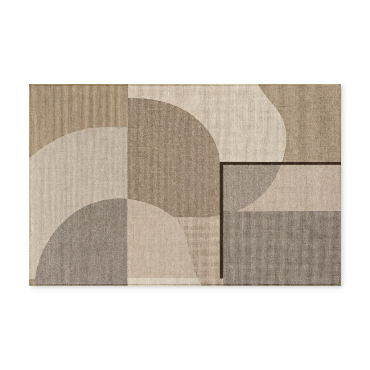 Sand Geometry Washable Rug