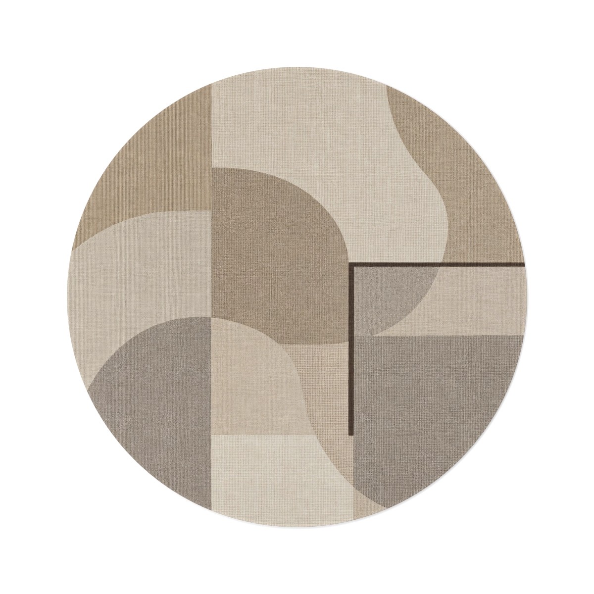 Sand Geometry Round Rug