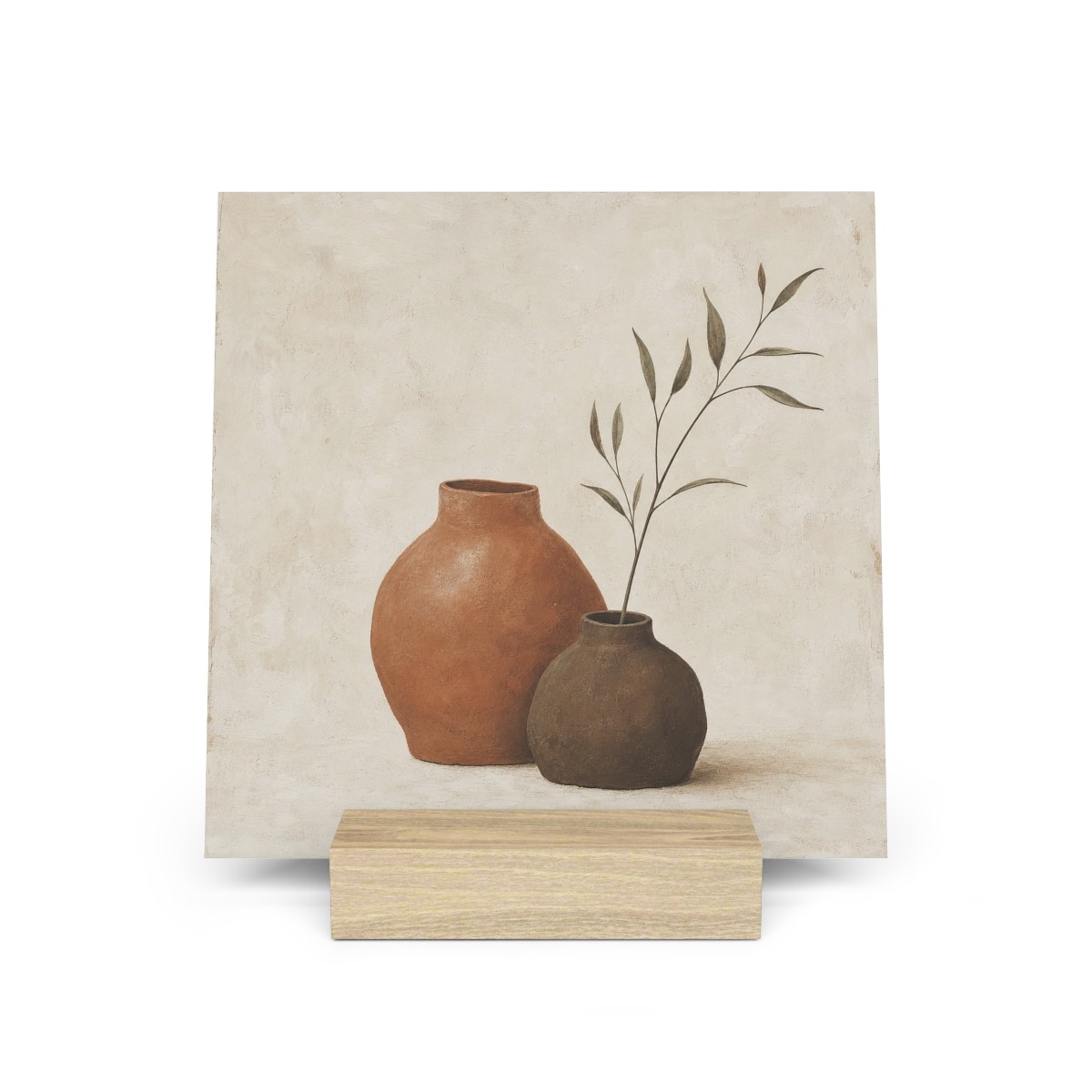 Clay Vessel Gallery Board with Oak Stand