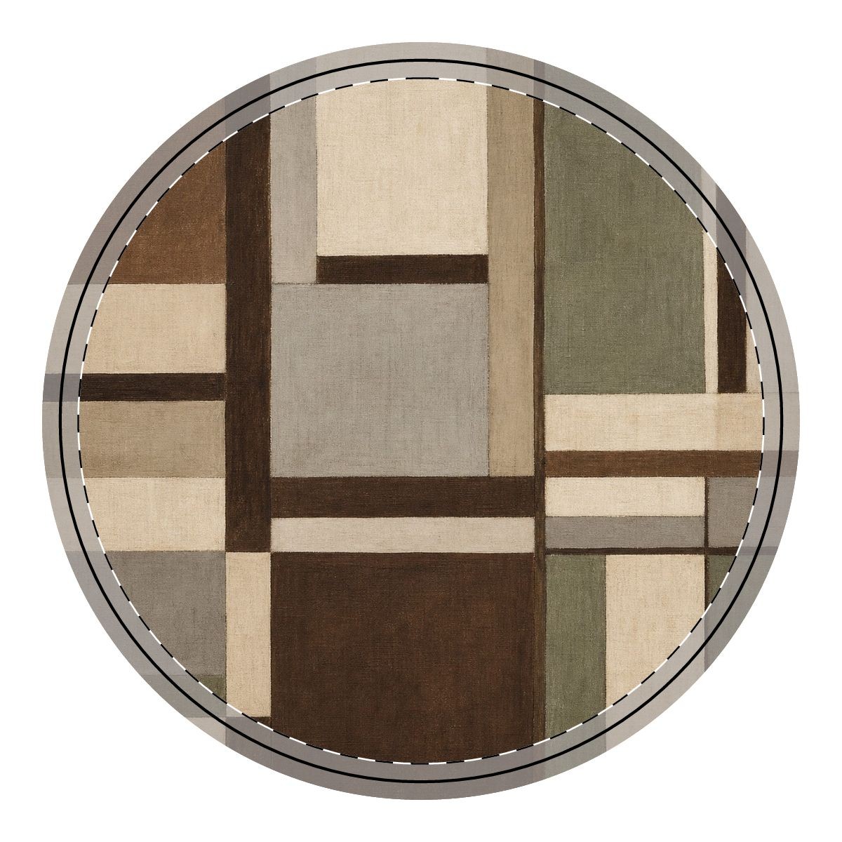 Umber Grid Round Wooden Hanging Sign