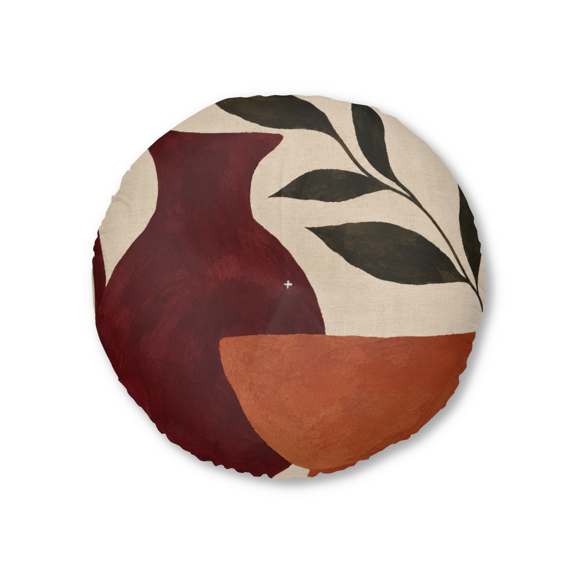 Bordeaux Still Life Round Tufted Floor Pillow