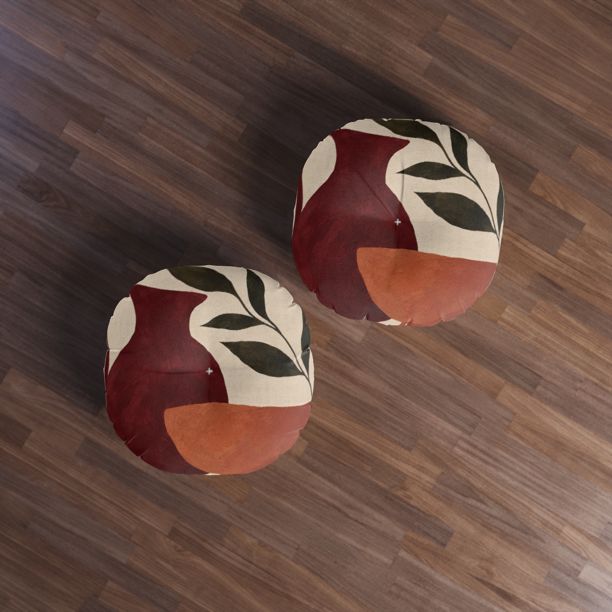 Bordeaux Still Life Round Tufted Floor Pillow, view 3