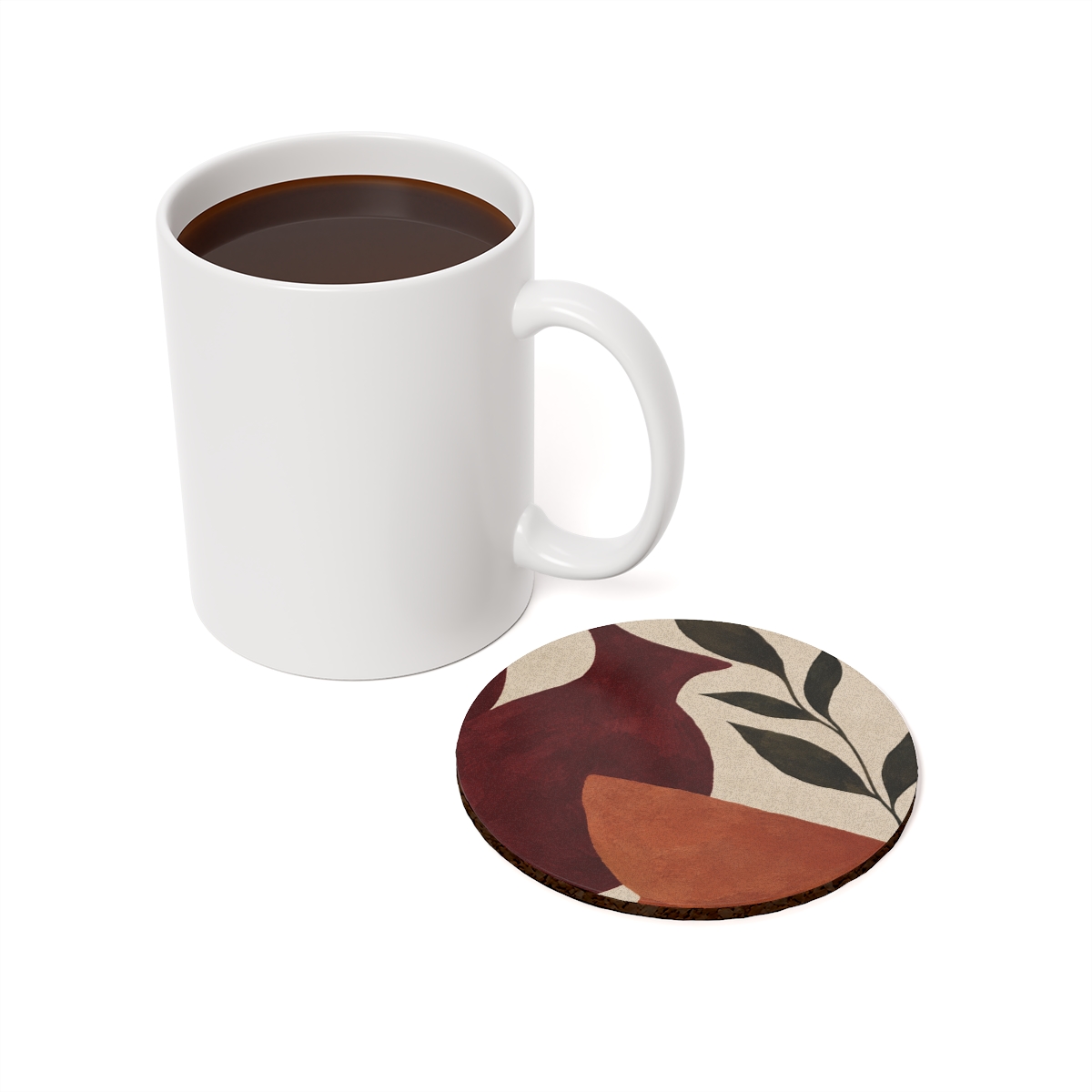 Bordeaux Still Life Cork-Back Coaster, view 3