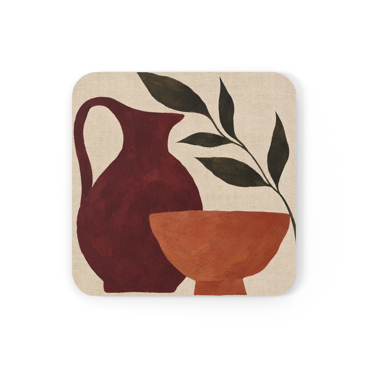 Bordeaux Still Life Cork-Back Coaster, view 4